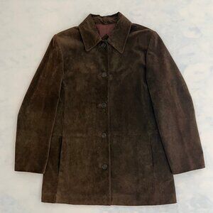 Valerie Stevens Chocolate Brown Suede Leather Jacket